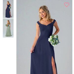 Kennedy Blue "Haley" Bridesmaids Dress - Navy Chiffon US Size 6